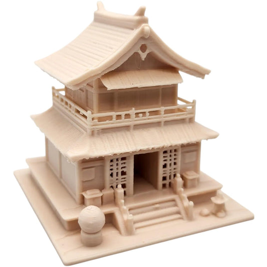 Japanese-Style House Miniature – Traditional Two-Story Terrain Model for RPG, Dioramas, or Zen Display – Curved Roof Architecture – 3D Printed in Canada
