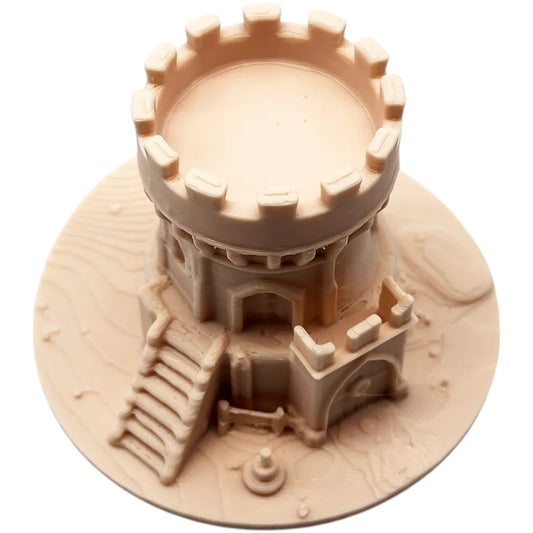 Fantasy Watchtower Miniature – Round Fortress Outpost with Battlements for Tabletop RPG, Dioramas, or Wargame Terrain – 3D Printed in Canada