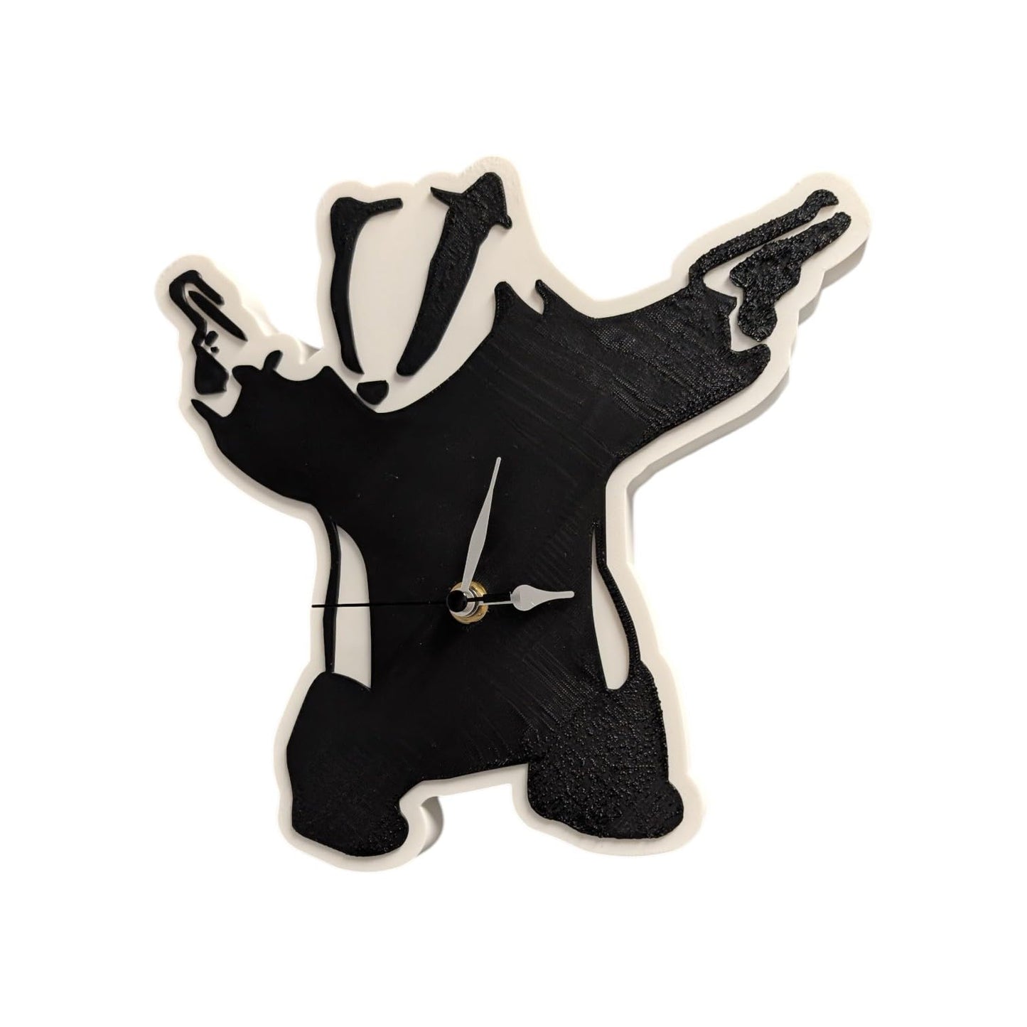 Honeybadger Wall Clock – Bitcoin Mascot Clock with Silent Quartz Movement – Fun Crypto Decor for Home, Office, or Trading Setup – 3D Printed in Canada