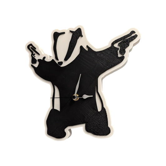 Honeybadger Wall Clock – Bitcoin Mascot Clock with Silent Quartz Movement – Fun Crypto Decor for Home, Office, or Trading Setup – 3D Printed in Canada