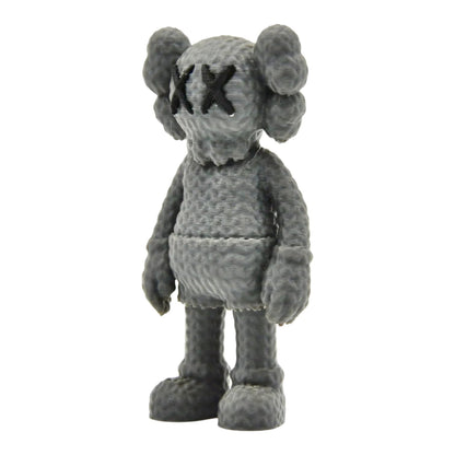 Knitted X-Eyes Companion Figurine – Textured Plush-Style Art Toy for Shelf or Desk Display – 3D Printed in Canada