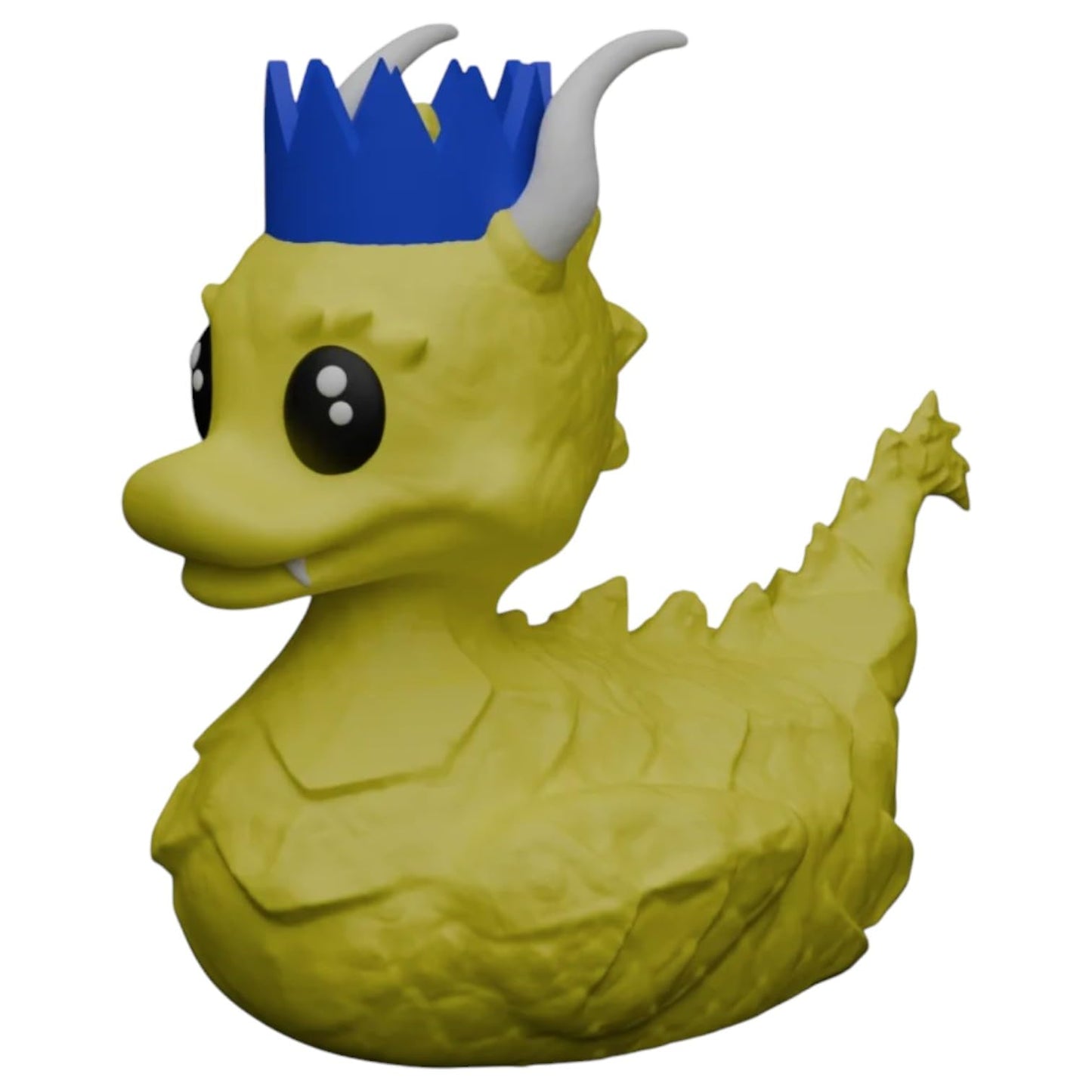 Dragon Rubber Duck Collectible | Duckie Figurine for Jeep Ducking | Yellow Fantasy Duck with Blue Party Hat | Desk Decor | Home Office Car Decor | Ducks for Jeeps | Unique Gift – 3D Printed in Canada