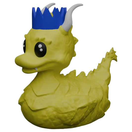 Dragon Rubber Duck Collectible | Duckie Figurine for Jeep Ducking | Yellow Fantasy Duck with Blue Party Hat | Desk Decor | Home Office Car Decor | Ducks for Jeeps | Unique Gift – 3D Printed in Canada