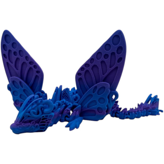 Butterfly Dragon Figurine – Articulated Fantasy Creature with Large Winged Detail & Poseable Body – 3D Printed in Canada