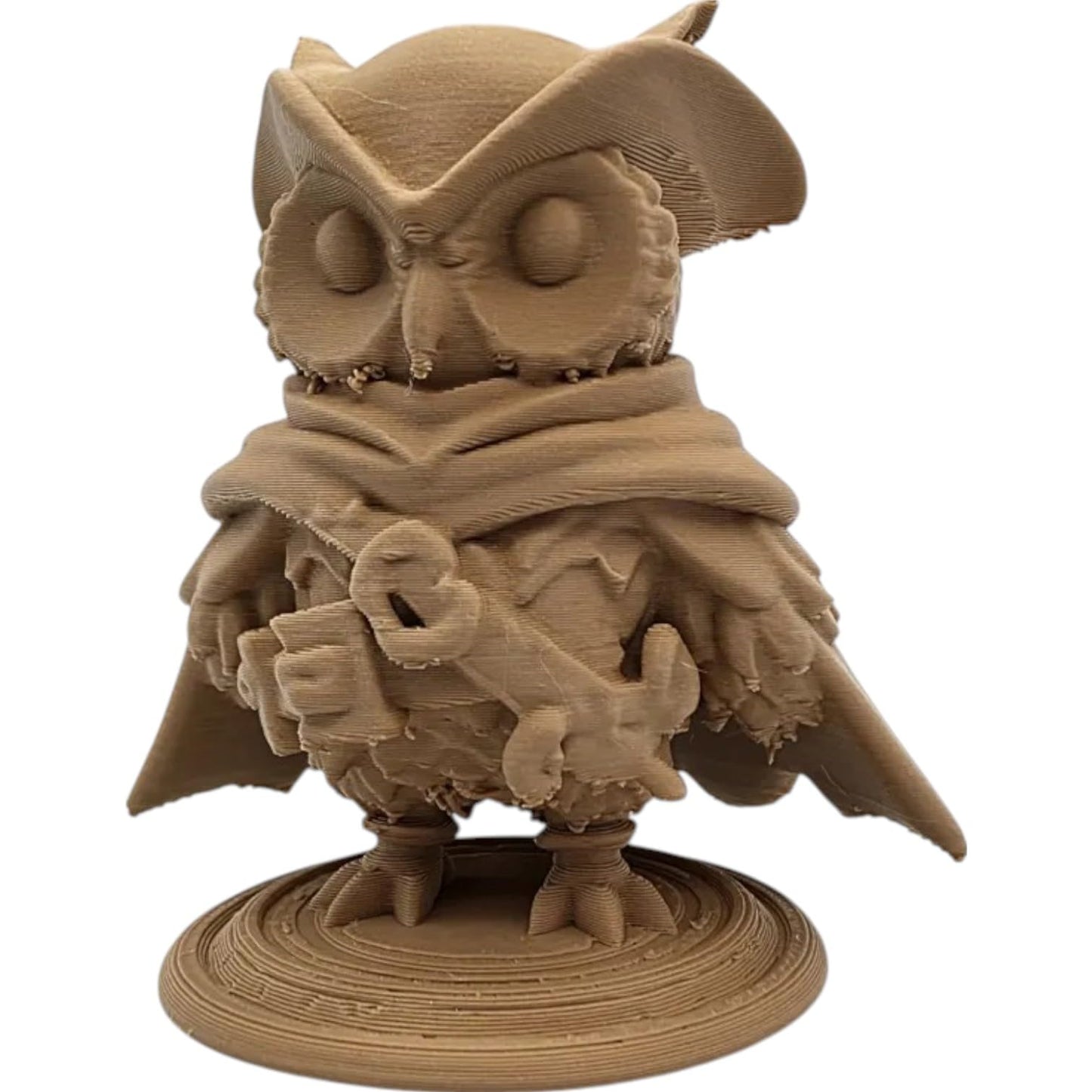Owl Navigator Figurine with Compass & Satchel – Fantasy Owl Display Piece – 3D Printed in Canada