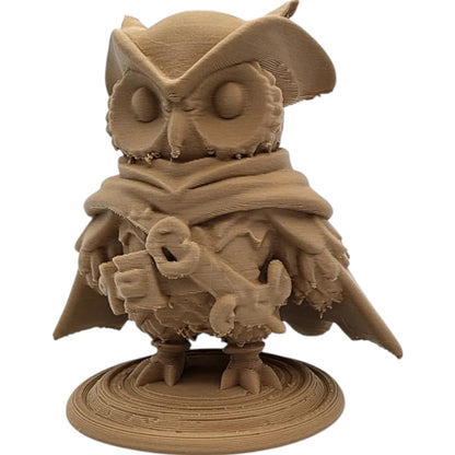 Owl Navigator Figurine with Compass & Satchel – Fantasy Owl Display Piece – 3D Printed in Canada