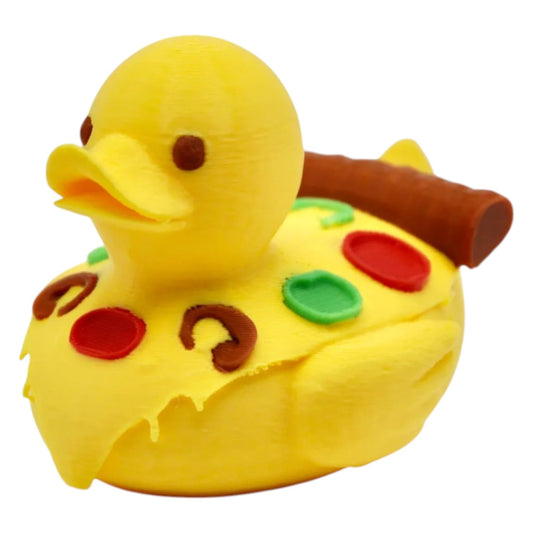 Pizza Duck Figurine – Food-Themed Desk Collectible – Funny Gift – 3D Printed in Canada