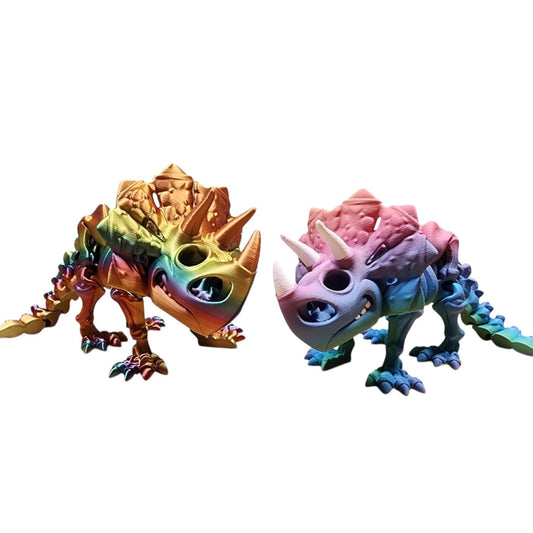 Skeleton Triceratops – Articulating Dinosaur Figurine – Eco-Friendly PLA – Stress Relief Toy & Collectible for Teens & Adults – 3D Printed in Canada
