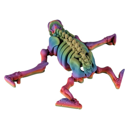 Skeleton Chimp Figurine – Articulated Primate Desk Fidget – Gothic Collectible & Stress Relief – 3D Printed in Canada