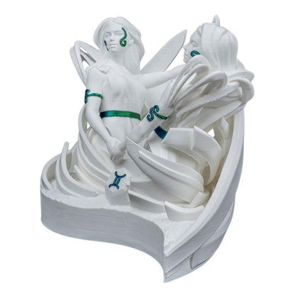 Gemini Zodiac Twin Sisters Sculpture – Astrology Decor Figurine for Horoscope Lovers, Shelf or Desk Display – 3D Printed in Canada
