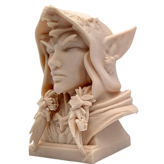 High Elf Mage Bust – Sorcerer Action Figure Statue | Elven Wizard Statue for Display or Gifting – 3D Printed in Canada
