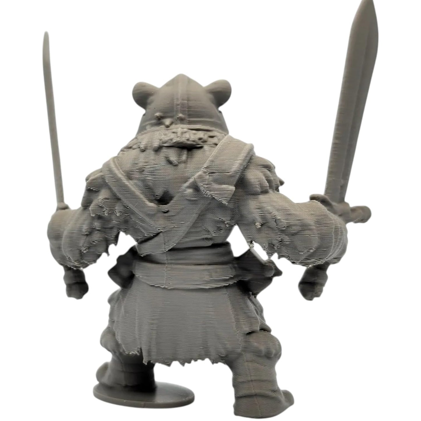 The Bearserker Figurine – Dual-Wielding Berserker Bear Warrior Miniature – Battle-Ready Fantasy Figurine for Painting & Display – 3D Printed in Canada