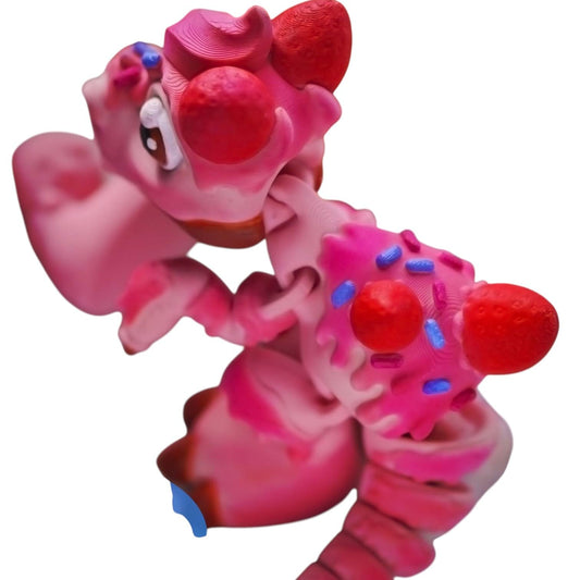 Baby Cupcake Dragon Figurine – Articulated Dessert-Themed Fantasy Creature Collectible – 3D Printed in Canada