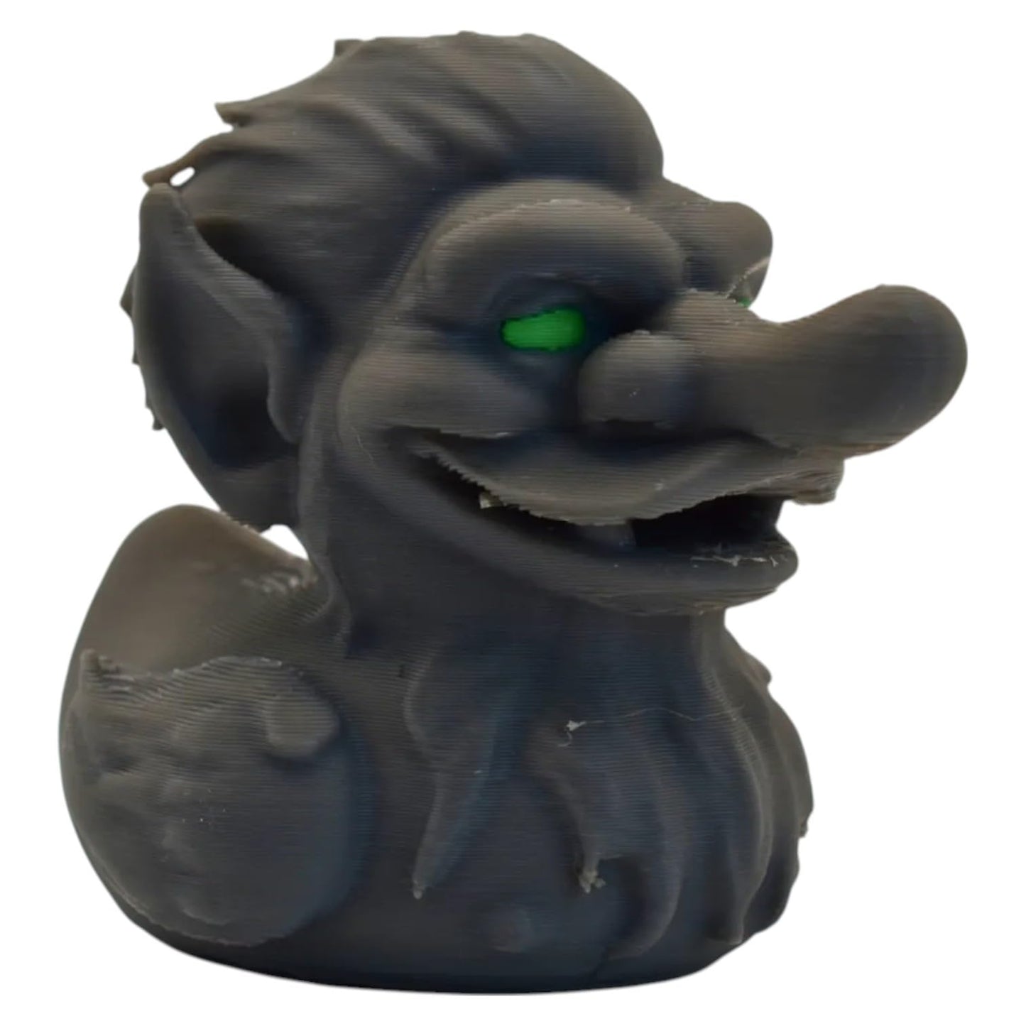 Troll Duck Figurine with Mischievous Goblin Features – Novelty Fantasy Decor for Desk or Shelf – 3D Printed in Canada