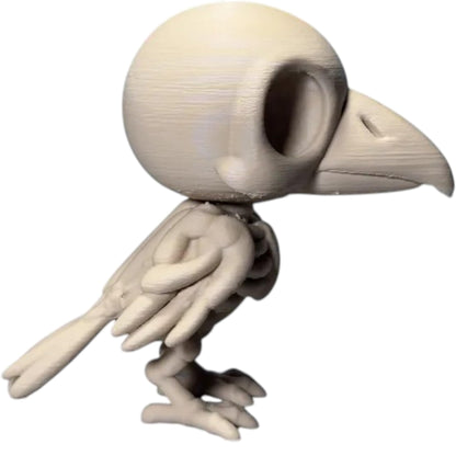 Chibi Skeleton Crow Figurine – Cute Creepy Undead Bird Collectible for Gothic, Halloween, or Desk Display – 3D Printed in Canada