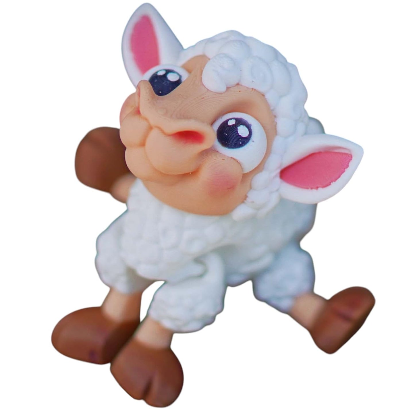 Cute Articulated Lamb Figurine – Print-in-Place Collectible Sheep with Movable Legs and Big Eyes – 3D Printed in Canada