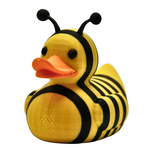 Bumblebee Duck Figurine - Rubber Duck Collectible for Jeep Ducking, Cruise Ship Hiding, Dashboard Decoration for Bee Lovers - Car Desk Ornament – 3D Printed in Canada