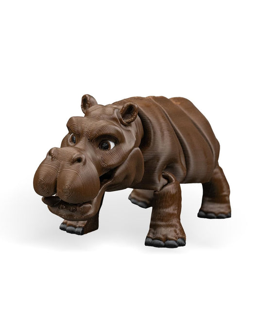 Articulated Hippopotamus Figurine – River Wildlife Desk Fidget for Teens & Adults – Stress Relief & Collectible – 3D Printed in Canada
