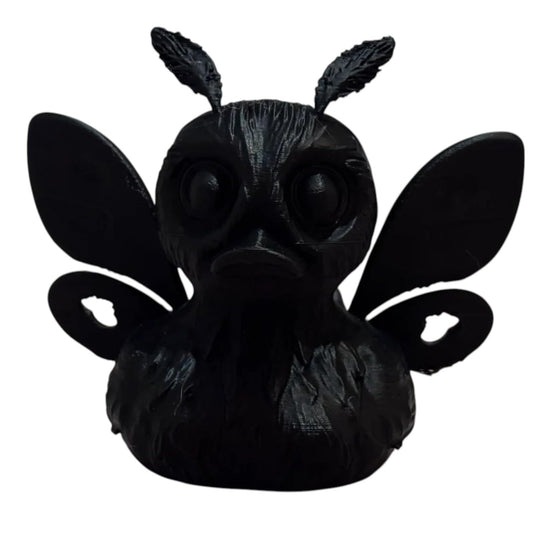 Mothman Duck Figurine – Cryptid-Inspired Duck Collectible with Wings & Antennae – Gothic Paranormal Desk Decor for Myth Lovers – 3D Printed in Canada