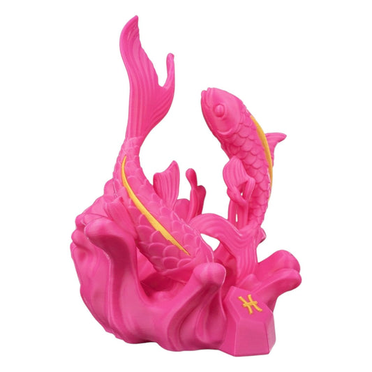 Pisces Zodiac Figurine – Dual Fish Astrology Sculpture for Shelf, Desk, or Altar Display – Horoscope Gift Décor for Teens and Adults – 3D Printed in Canada