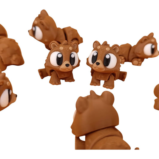 5-Pack Mini Baby Bear Figurines – Articulated Desk Pet Forest Animals, Collectible Pocket Bears, Fidget Toys for Teens & Adults – 2 Inch Poseable Figures – 3D Printed in Canada
