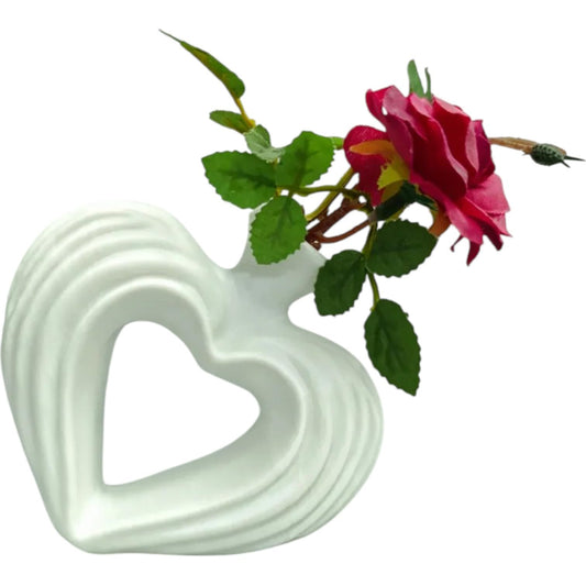 Elegant Heart Vase – Modern Romantic Flower Holder for Tabletop or Shelf, Perfect Valentine’s Day Gift – 3D Printed in Canada