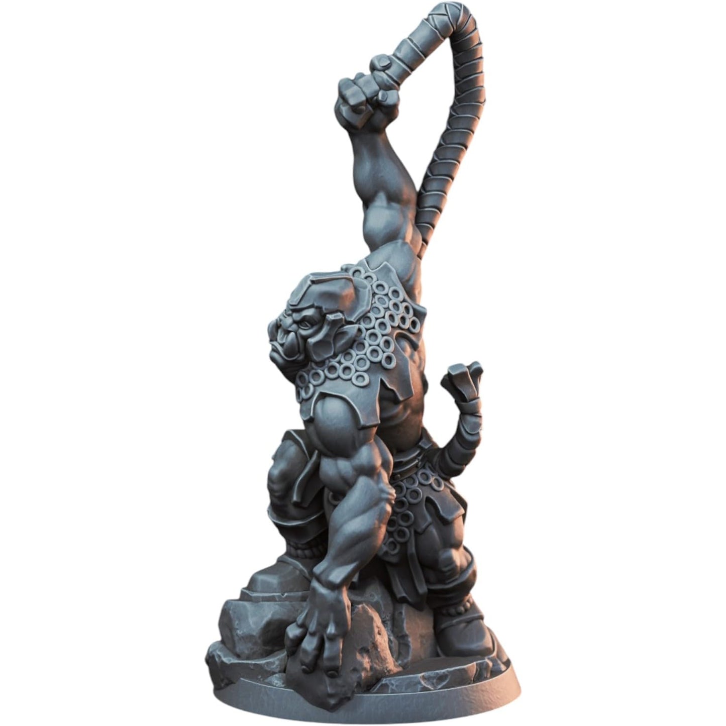 Ork Slaver Whip Wielder Miniature for Wargaming & Painting – Fantasy Orc Taskmaster Figurine for Tabletop RPG – 3D Printed in Canada