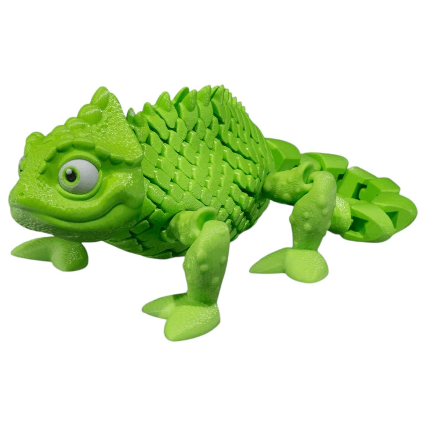 Articulated Chameleon Figurine – Vibrant Desk Fidget for Teens & Adults – Reptile Stress Relief & Collectible Toy – 3D Printed in Canada