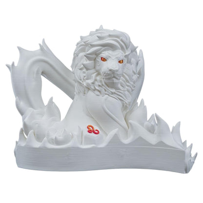 Leo Zodiac Lion Sculpture – Astrological Fire Sign Decor for Home or Office – Unique Horoscope Gift for Leo Birthdays & Astrology Lovers – 3D Printed in Canada