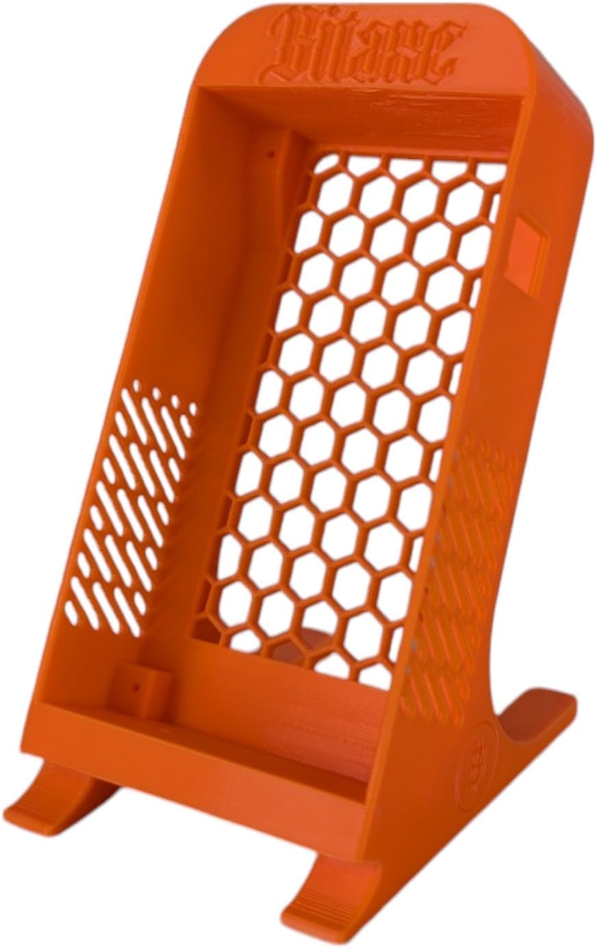 Mesh Stand – Compatible with Bitaxe Supra, Gamma & More | Orange 3D-Printed Case with Passive Airflow & Rock-Solid Stability – Open-Source Design