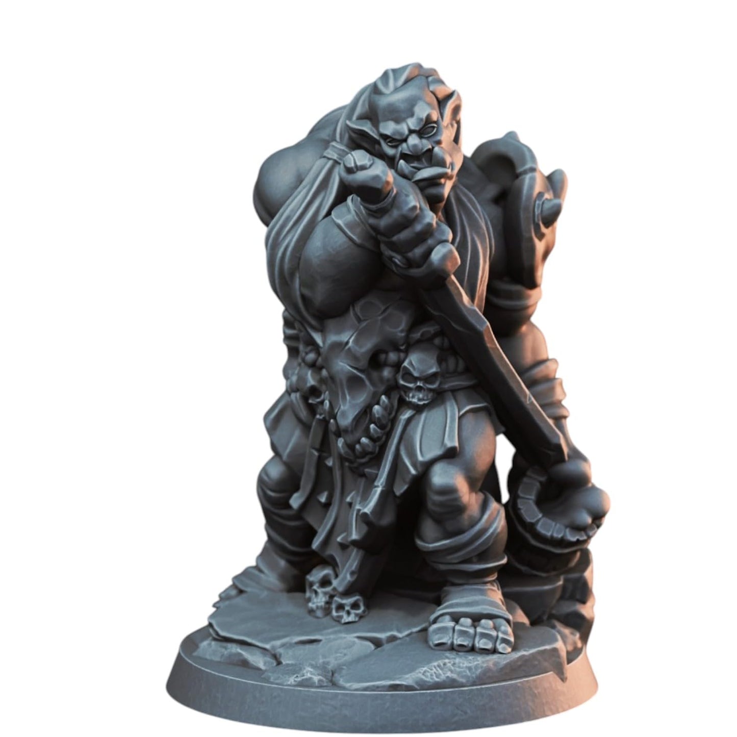 Ork Blood Drinker Miniature with Spiked Club for Tabletop RPG, Wargaming & Painting – Fantasy Orc Warrior for Dungeon Battles & Warbands – 3D Printed in Canada