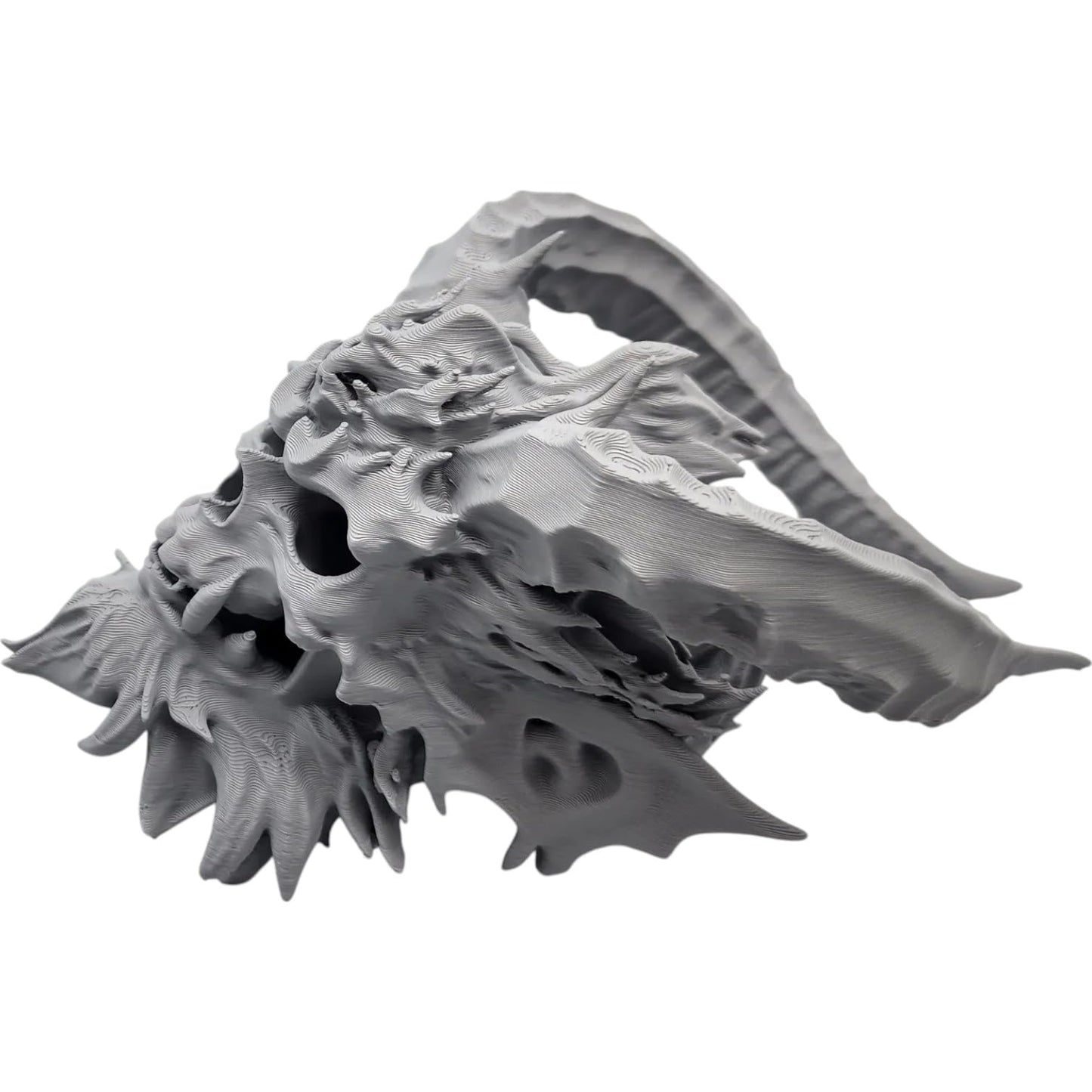 Bearded Ogre Skull – Brutal Fantasy Skull with Horns and Bone Beard for Gothic Decor, RPG Displays, or Monster Collections – 3D Printed in Canada