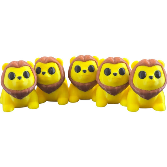 Cute Articulated Lion Figurine with Cartoon Eyes – Roaring Safari Desk Fidget Toy for Teens & Adults – Flexible Jungle Animal for Stress Relief & Decor – 3D Printed in Canada