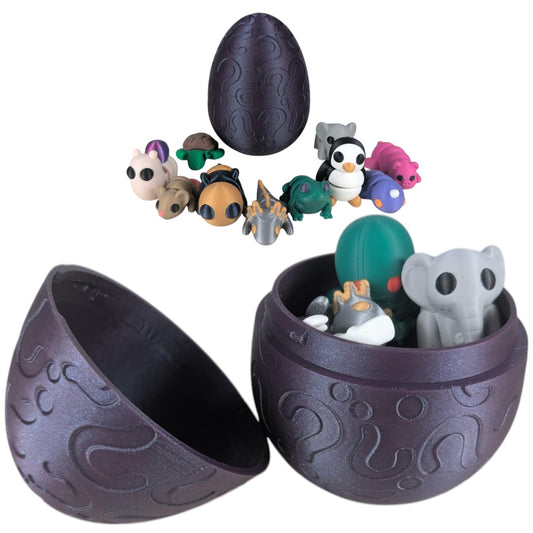 Mystery Mini Animals Packs – Collectible Figurines in a Mystery Egg – Blind Box Surprises for Teens & Adults – Stress Relief Desk Toys for Anxiety, ADHD, Autism – 3D Printed in Canada