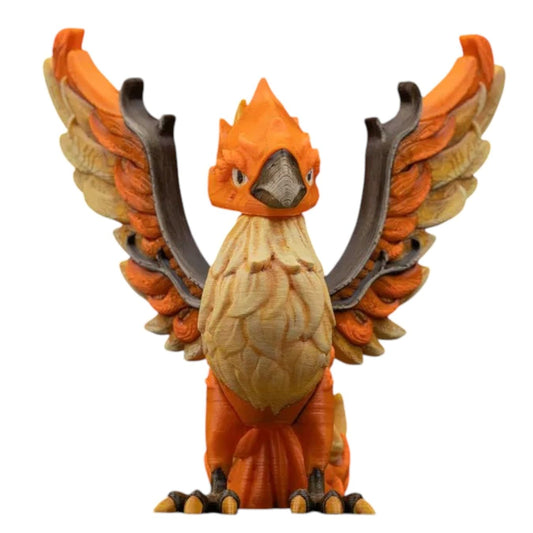 Flamma The Rising Phoenix Figurine – Eternal Guardians – Fiery Orange Phoenix Statue for Desk or Shelf – Fantasy Firebird Collectible Decor – 3D Printed in Canada