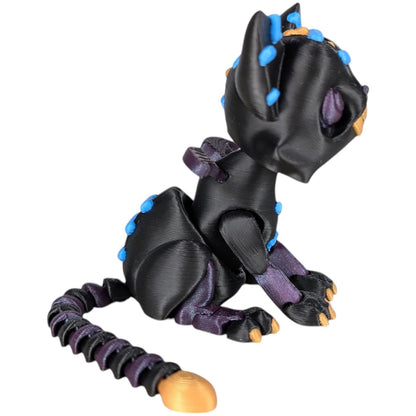 Articulated Spooky Cat Figurine – Halloween-Inspired Unique Collectible – Gothic Cat Desk Toy for Teens & Adults – 3D Printed in Canada