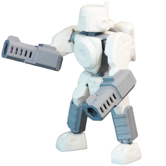 Ion Blaster Mecha – DIY Poseable Robot Model Kit for Collectors & Dioramas, Snap-Fit Assembly with Dual Cannons – 3D Printed in Canada