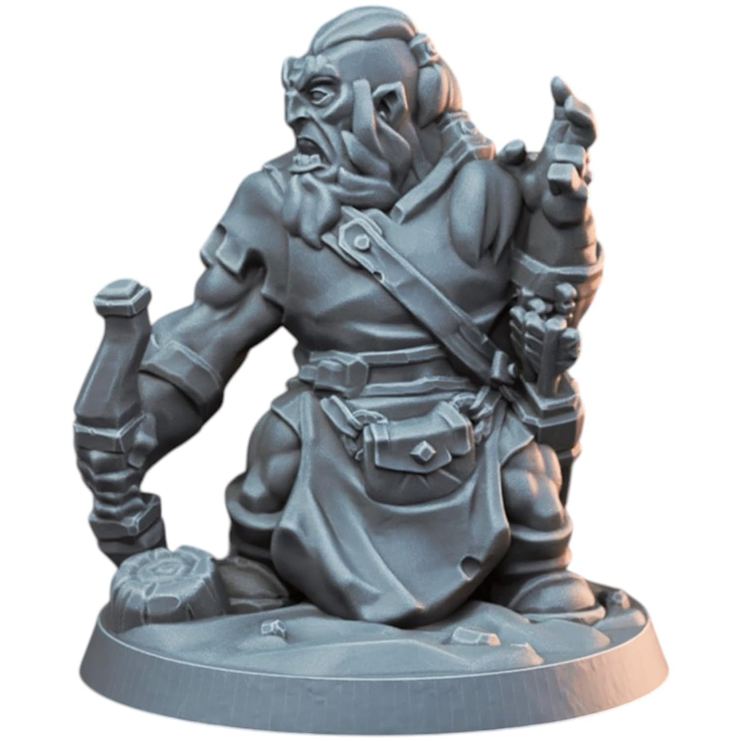 Dwarf Archer with Crossbow Fantasy Miniature for RPG, Wargames & Collector Display – 3D Printed in Canada