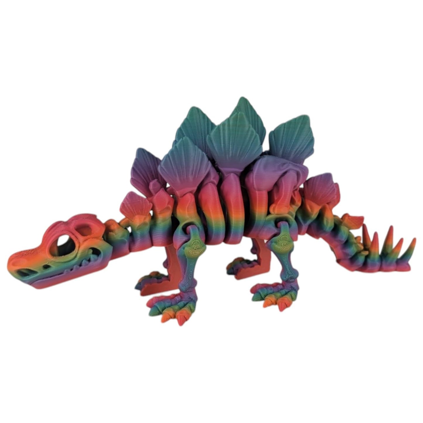 Skeleton Stegosaurus – Articulating Dinosaur Figurine – Eco-Friendly PLA – Prehistoric Collectible & Stress Relief Toy for Teens & Adults – 3D Printed in Canada