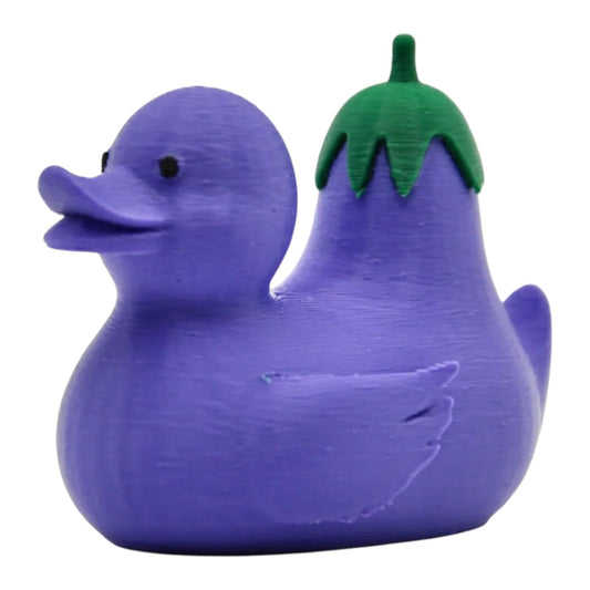 Eggplant Duck Figurine - Funny Dashboard Decor & Car Accessories - Collectible Duck for Jeep Ducking - Unique Desk Office Decoration - Whimsical Gift - Rubber Duck Alternative - 3D Printed in Canada