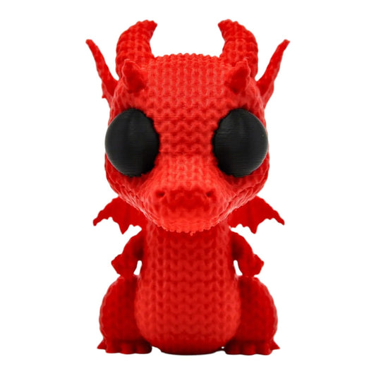 Knitted Dragon Figurine – Cozy Textured Mythical Creature Sculpture for Fantasy Shelf Decor – 3D Printed in Canada