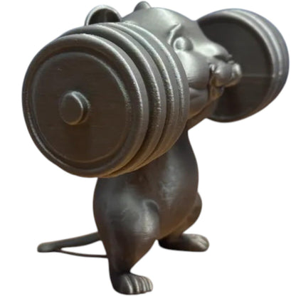 Swole Hamster Figurine – Funny Weightlifting Rodent Desk Decor for Gym Lovers – 3D Printed in Canada
