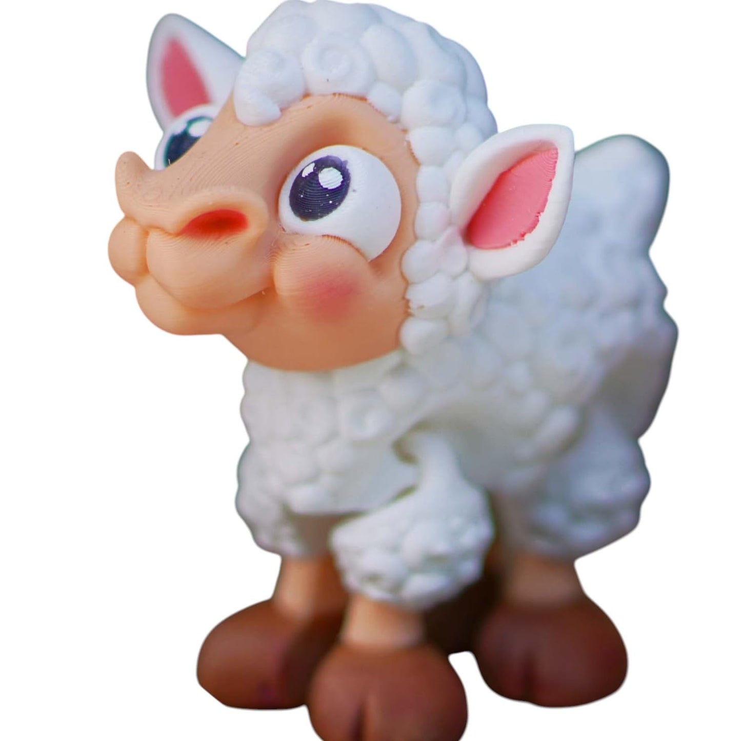Cute Articulated Lamb Figurine – Print-in-Place Collectible Sheep with Movable Legs and Big Eyes – 3D Printed in Canada