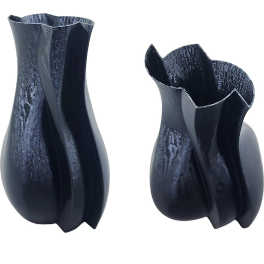 Shifted Spiral Flower Vase – Modern Geometric 3D Printed Vase for Faux Flowers, Home Décor, or Shelf Display – 3D Printed in Canada