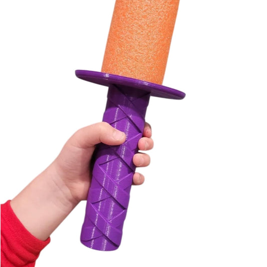 Samurai Pool Noodle Sword Handle – Katana-Style Foam Blade Hilt with Wrap Grip for Cosplay, LARP & Foam Combat – 3D Printed in Canada