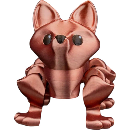 Articulated Fox Fidget Toy – Flexible Fox Figure with Wiggly Body and Press-Activated Motion – Collectible Desk Pet for Teens and Adults – 3D Printed in Canada