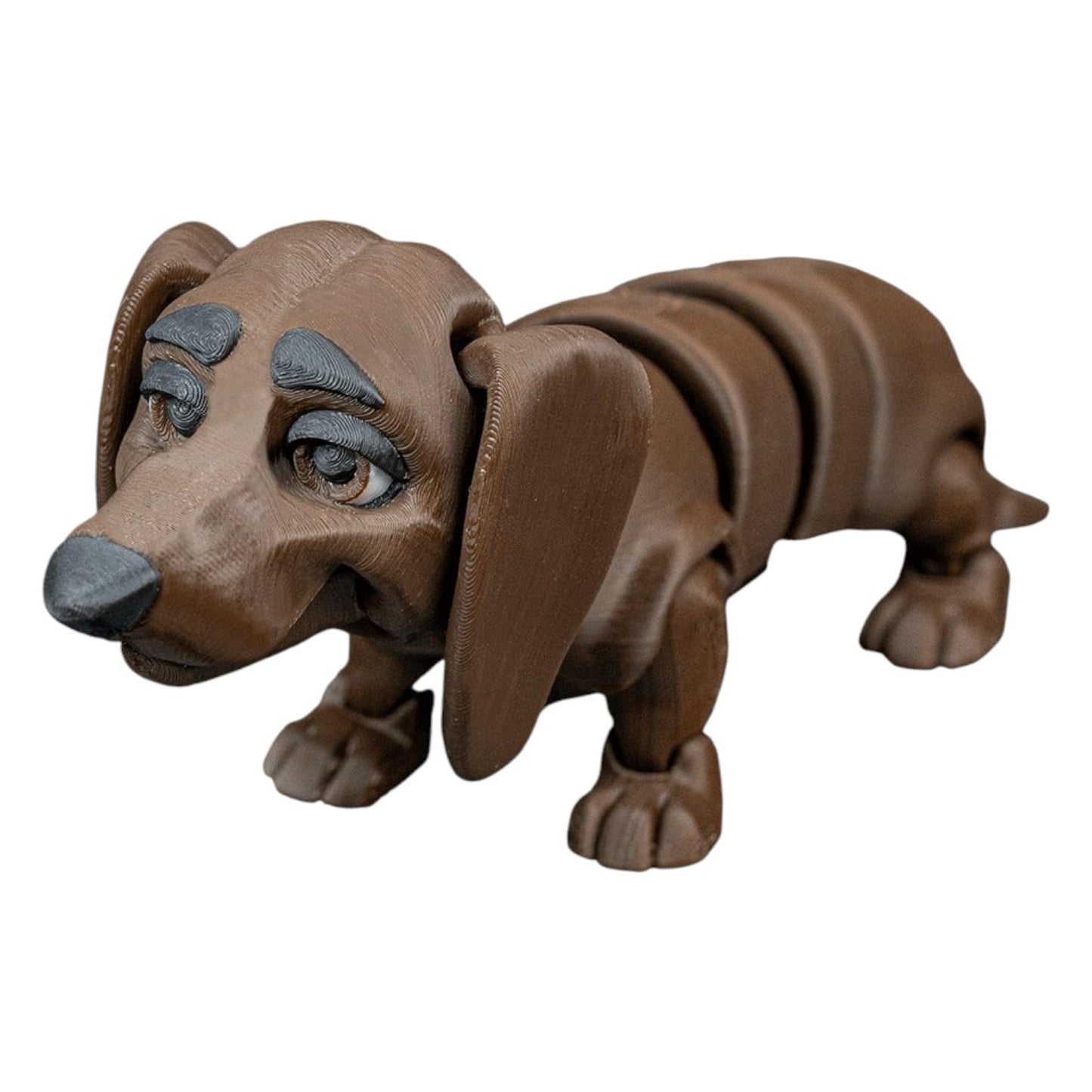 Winston The Dachshund Figurine – Articulated Desk Fidget for Teens & Adults – Sad-Eyed Dog Collectible – 3D Printed in Canada