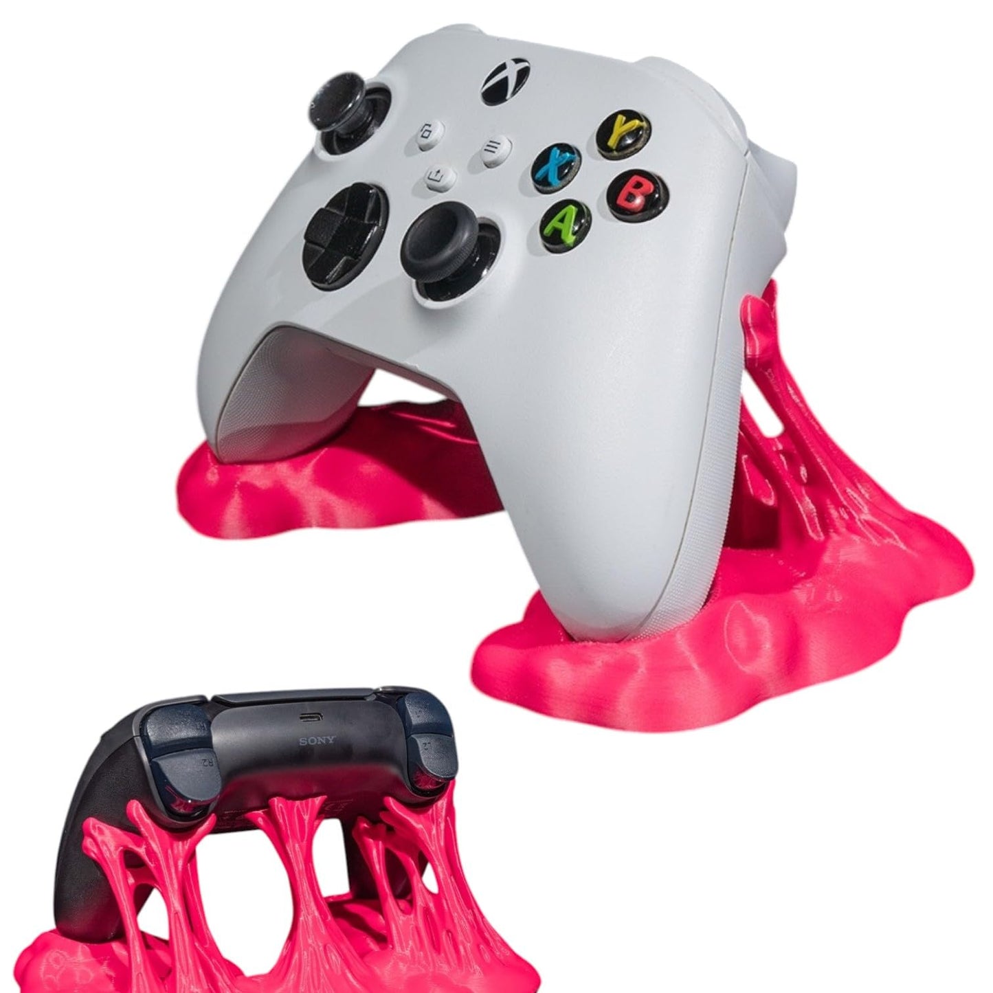 Sticky Match Controller Stand – Melting Slime-Inspired Dual Gamepad Holder – 3D Printed in Canada