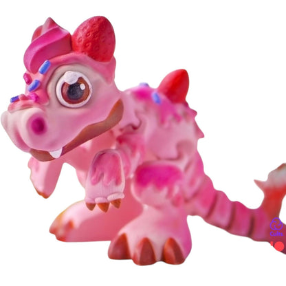 Baby Cupcake Dragon Figurine – Articulated Dessert-Themed Fantasy Creature Collectible – 3D Printed in Canada