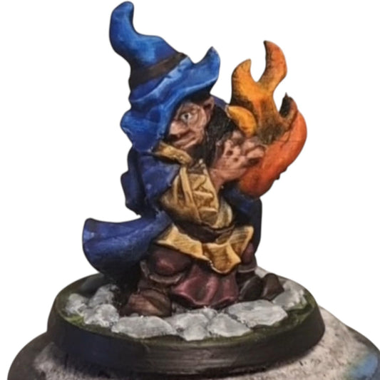 Gnome Warlock Male Miniature for Fantasy RPGs – Spellcasting Wizard Figurine for Painting & Collecting – 3D Printed in Canada